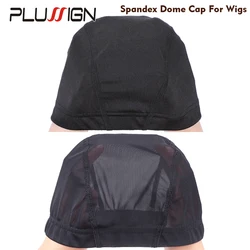 1Pcs Stretch Hairnets Mesh Dome Wig Caps For Making Wigs Black Weaving Cap With Elastic Band For Wigs Sewing S M L Wig Net Cap