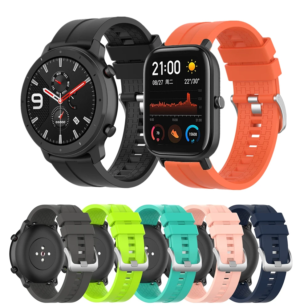 

Силиконовый ремешок 20 мм для Huami Amazfit GTS GTR 42 мм, спортивный браслет для Zepp E Xiaomi Amazfit Bip S Lite, универсальный ремешок для часов