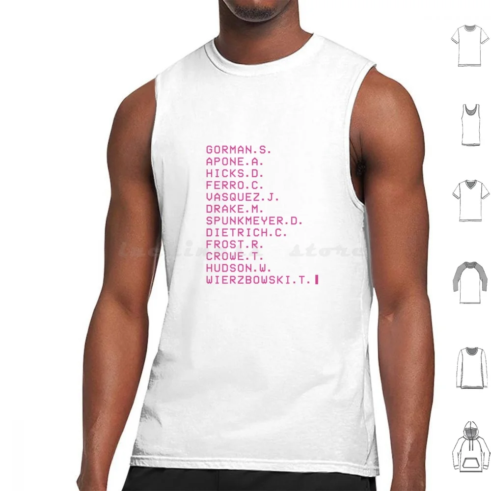 Pink . Movie-Colonial Marines [ Death Order ]-Light Theme Tank Tops Vest Sleeveless Gorman Apone Hicks Ferro Drake Spunkmeyer