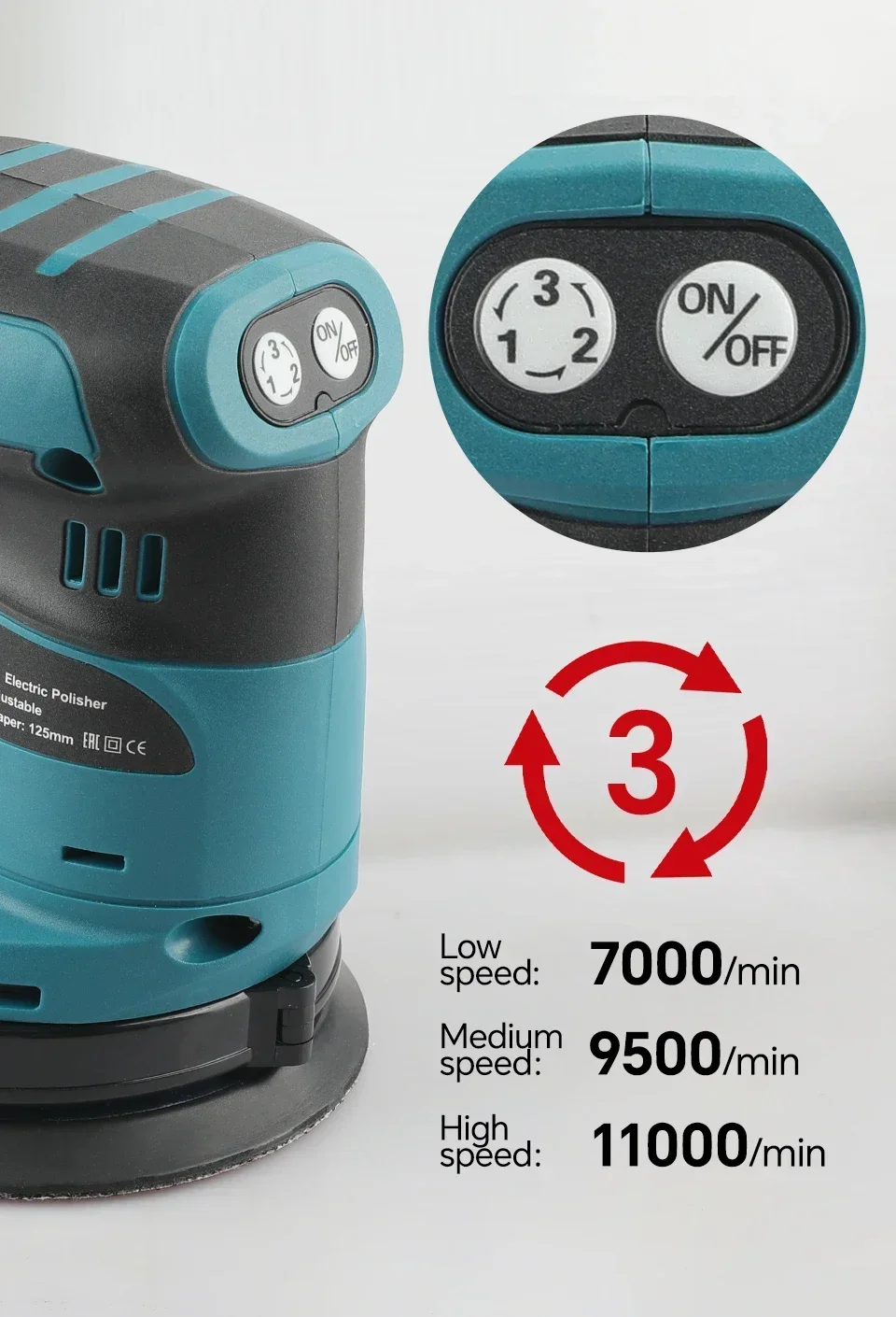 Random Orbital Sander - Makita DBO180Z 18V Brushless Cordless Rechargeable