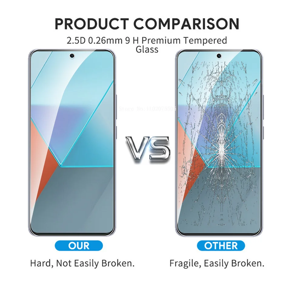 2Pcs Full Screen Cover Tempered Glass Protective For Xiaomi Redmi Note 13 Pro 5G Protective Glass Redmi Note 13Pro Note13