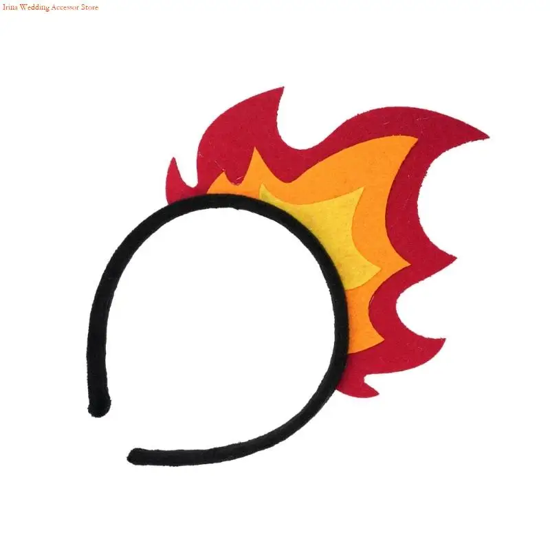 G92D Unique Flame Artistic Hair Band Gothic Holiday Accessory for Role Play