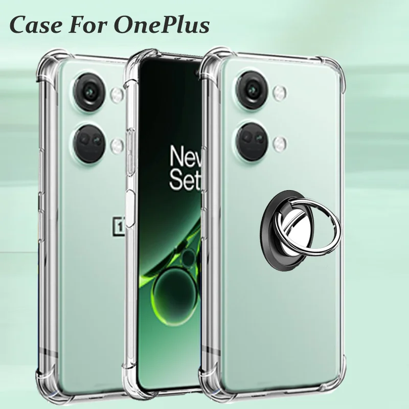 

one plus nord3 Silicone Transparent Case oneplus nord 3 Metal Stand Ring Cover oneplus nord ce 4g nord2 case oneplus nord ce 2