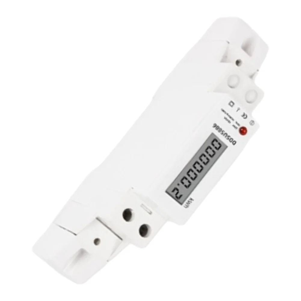 DDSU5886 18mm Wide Electricity Meter 1-Phase AC 220V 5(80)A LCD Backlit for Tight Electrical Cabinet Installations