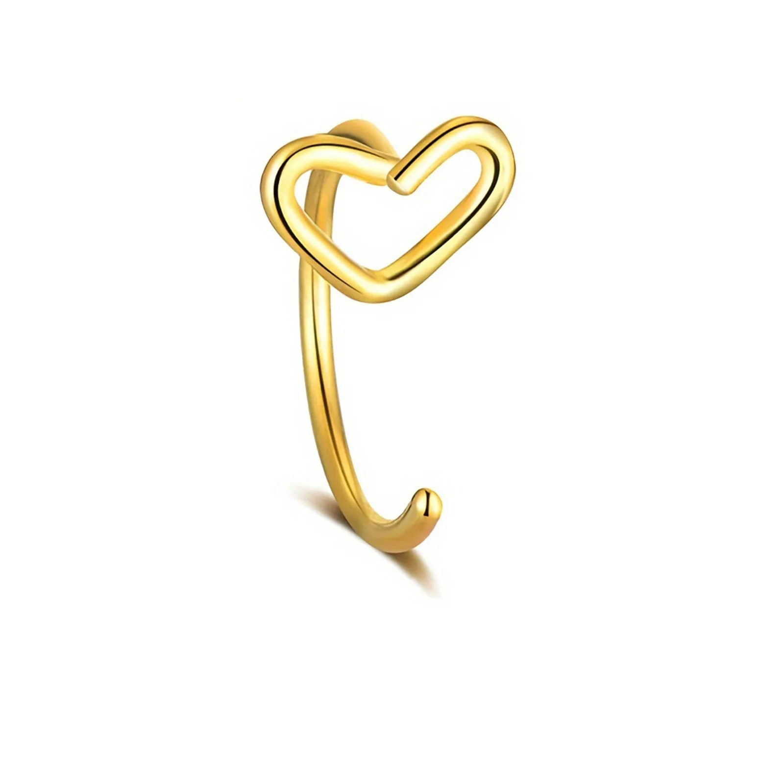 1 قطعة الفولاذ المقاوم للصدأ القلب الأنف خواتم الحاجز الفرس متمحور الجزء حلقة الأنف الأطواق الغضروف اللولب القرط هيئة ثقب المجوهرات #5