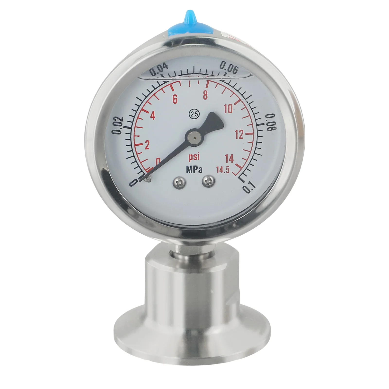 

Промышленный манометр Tri-Clamp YTP60, серебристый, диапазон 0-0.1 МПа, быстрая сборка