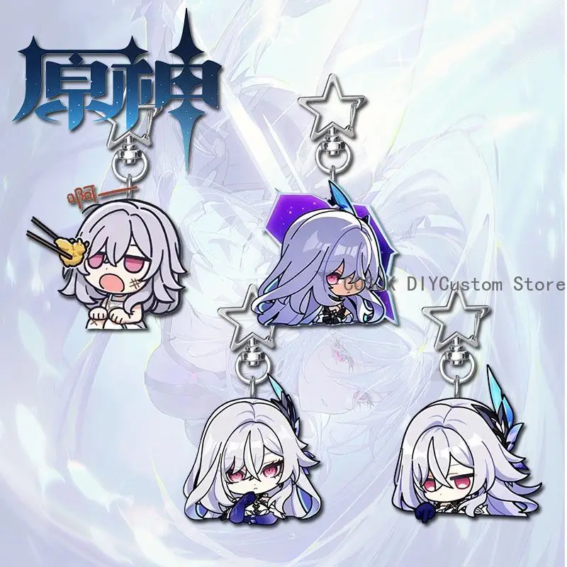 

Skirk Anime Genshin Impact Q-version Star KeyChain Key Chain Pendant Kawaii Figure Acrylic Keyring Birthday Gifts