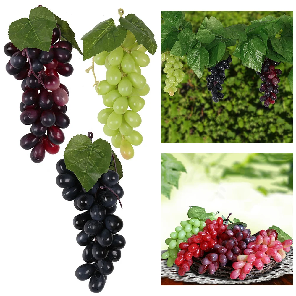 Decoration Grapes Bunch Wine Grapes Artificial Fruit Artificial Vegetables For Home Wedding Wine Display Decorations Faux Fruit