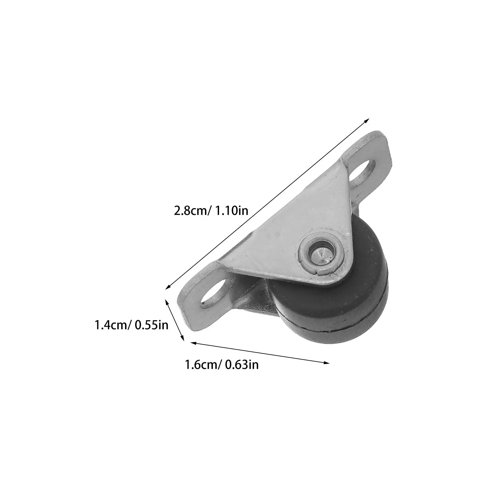 4Pcs Mini Rigid Caster Wheels Black Small Fixed Castor Wheels 0.5 Silent Non-Swivel Hardware Furniture Castors for Projects