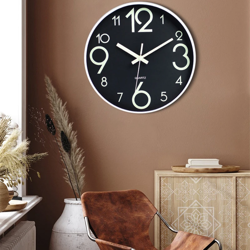 

Wall Clock Glow in The Dark Large Dial Battery Operated 30cm Wall Hanging Luminous Silent Digital Clock Home Decoration