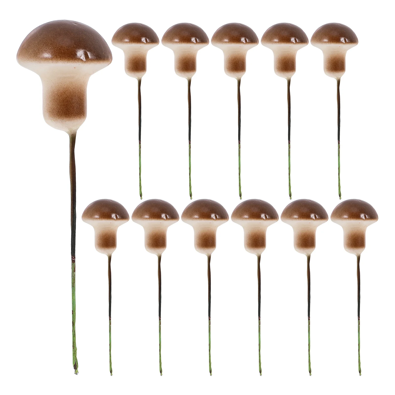 

50pcs Mini Foam Mushroom Stake Plant Decor Artificial Toadstools Fairy Garden Stake Courtyard Mushroom Yard Decor Sculpture