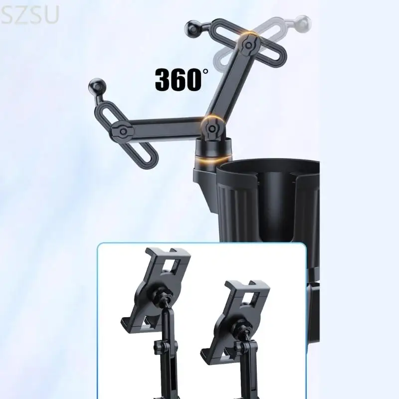 SZSU Expandable Base Cupholder Mount for Pad Tablets Phones No Shaking Fit 4-12.9inch Devices