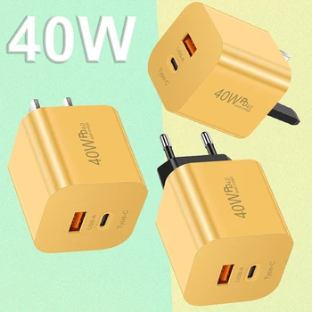 PD 40w şarj USB tip-c hızlı şarj cep telefonu şarj kafa ab abd İngiltere tak Iphone Huawei Xiaomi Samsung için 2024 yeni