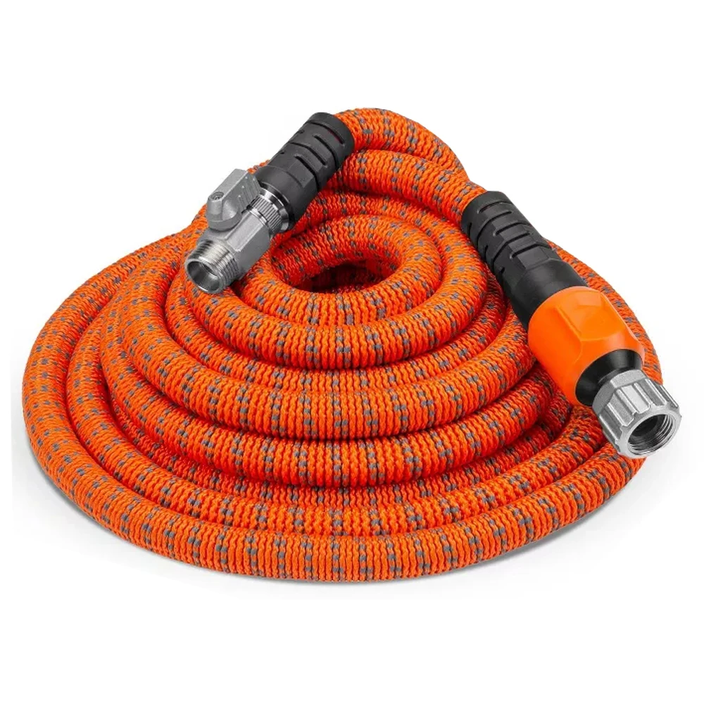 

75 Foot Expandable Garden Hose,3/4” Diameter Durable Kink & Burst Resistant Water Hose with Shut-off Valve,Orange Flexible Hose