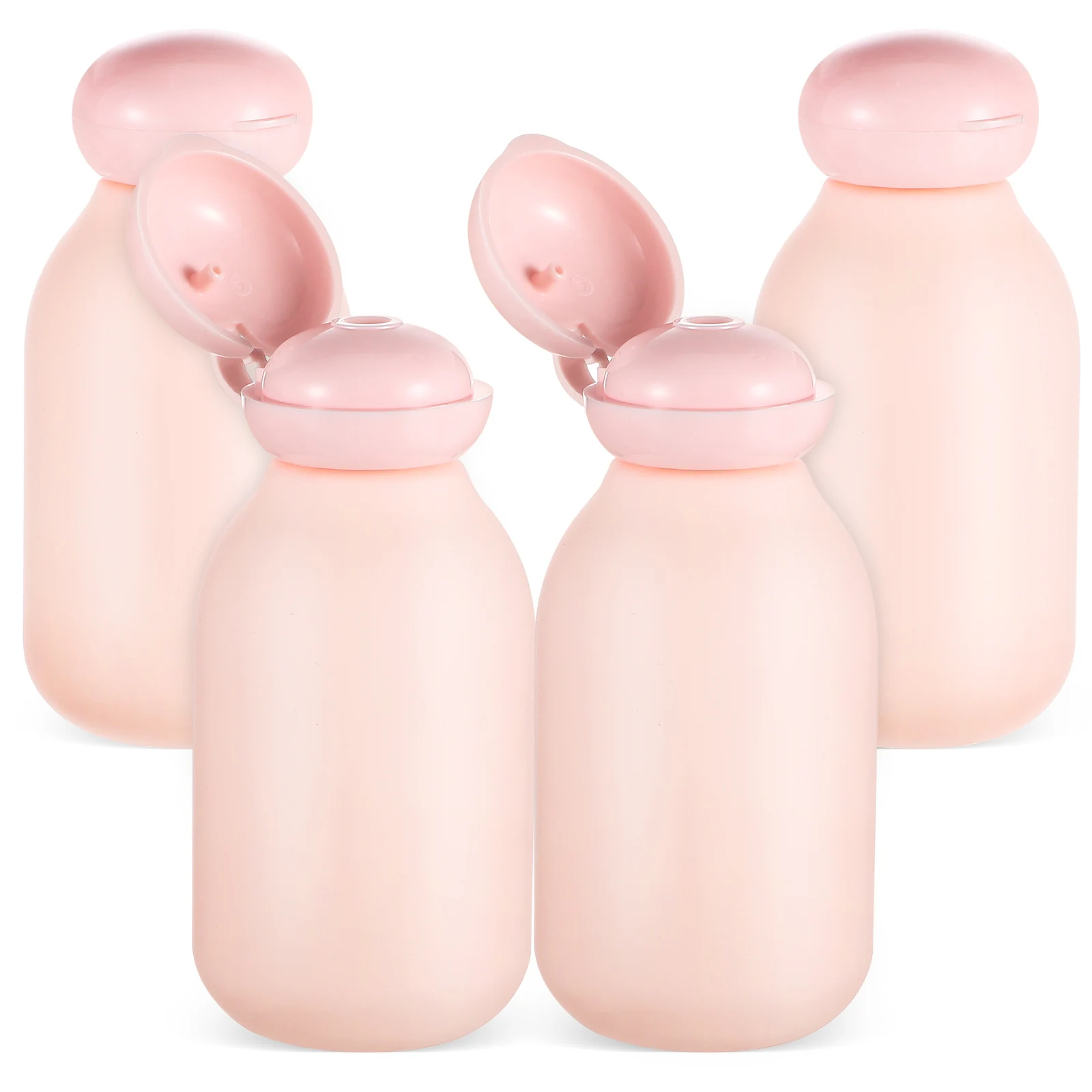 

4 pcs 100ml Empty Travel Bottles Pink Dispenser Shampoo Conditioner Lotion Toiletry Containers PE Material Portable