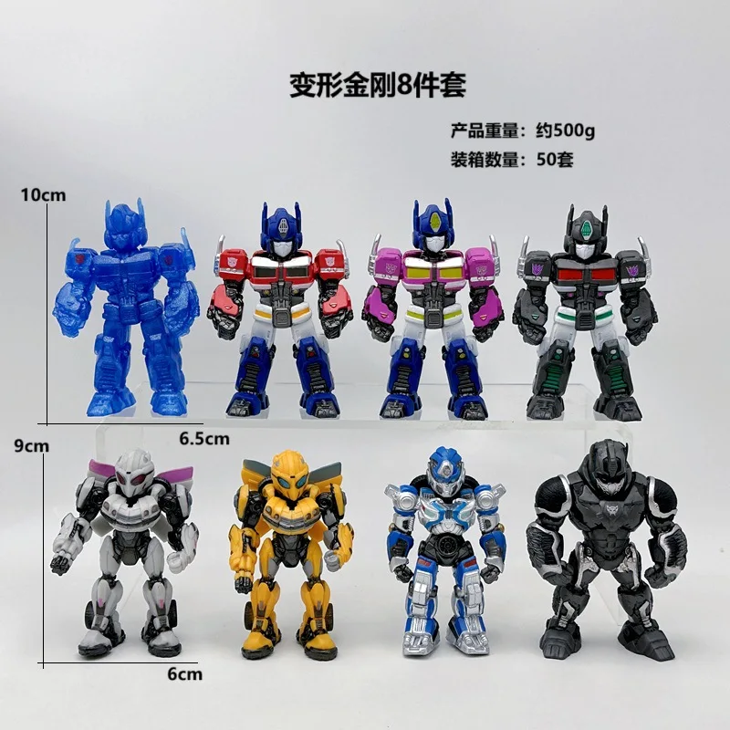 8-teilige Transformers-Figur mit drehbarem Armkopf Optimus Prime Movie Peripheriemodell Ornamente Geburtstagsgeschenk für Jungen