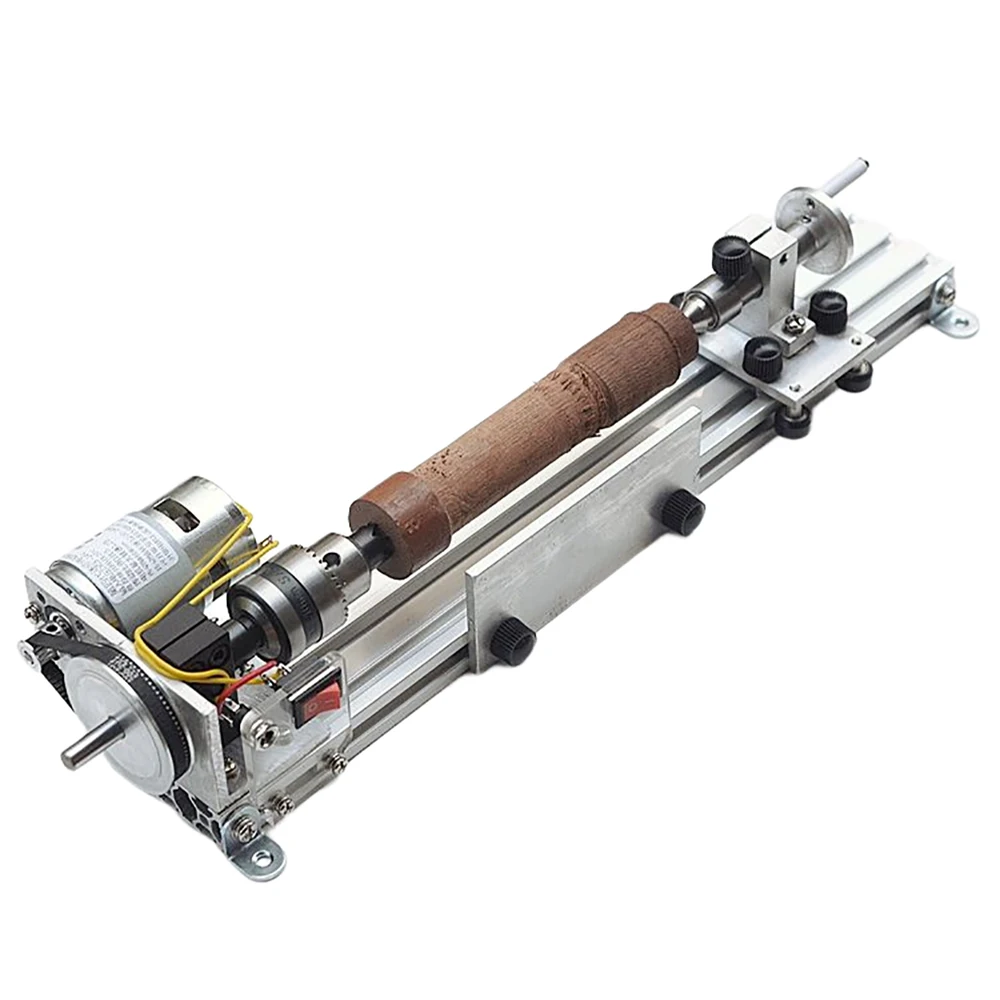 Upgraded Multifunctional Micro Lathe Adjustable Mini Grinding Polishing Machine Woodworking Lathe 775 Motor Gear Ratio 1:5