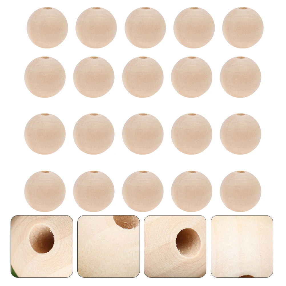 

Wooden Spacer Beads Round Loose DIY Crafts Unfinished Wood Beads Multiple Sizes Necklace Bracelet Home Decorations Sewing