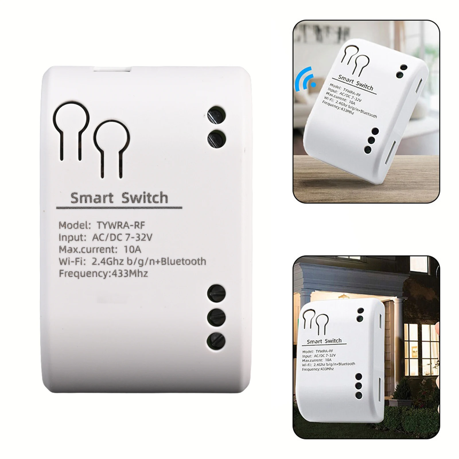 For Home Household Relay Control Relay Relay Module Access Control Relay 12V 2200W 10A ABS White 7.2x4.5x0.9cm Multi Functional