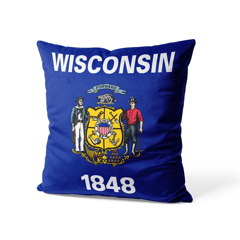 Aertemisi 18'' x 18'' Wisconsin Square Throw Pillow Cushion Covers Cases Pillowcases for Sofa 45cm x 45cm