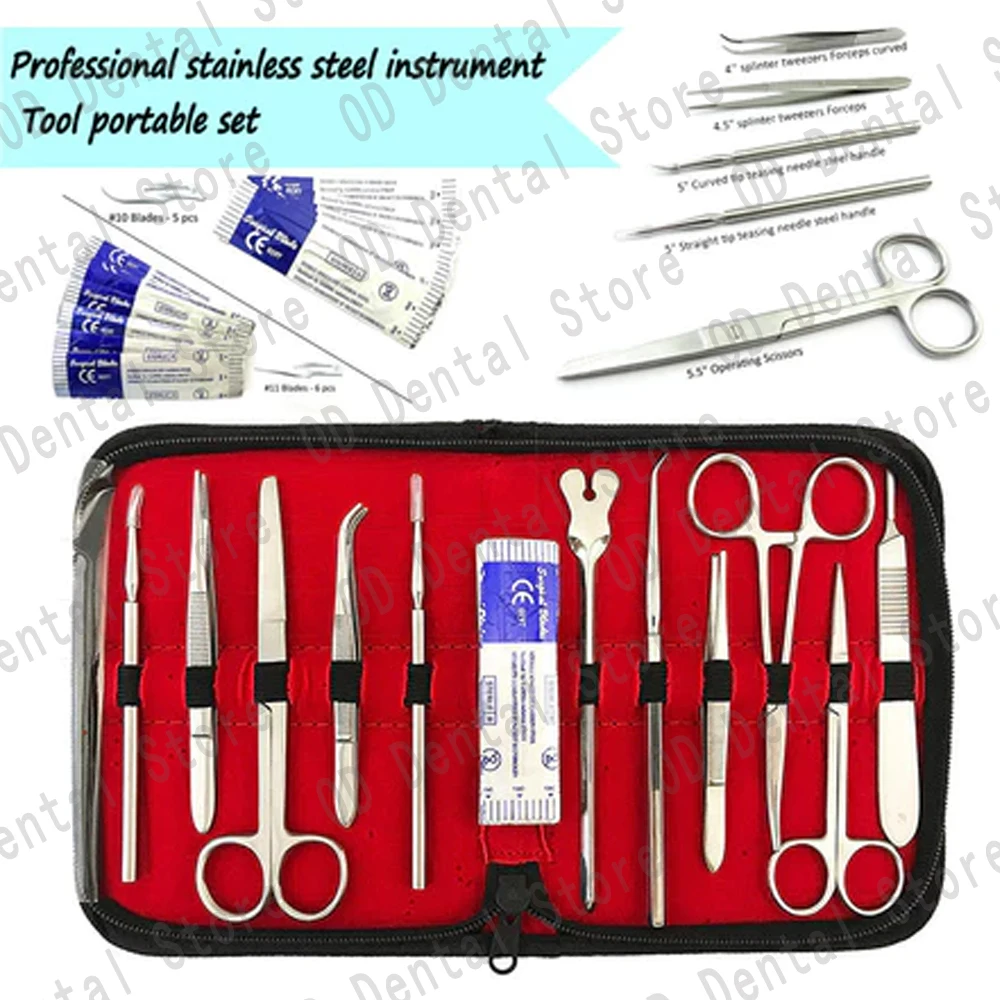 22 Piece Stainless Steel Dissection Kit for Suture Practice Surgical Training and Anatomy Study