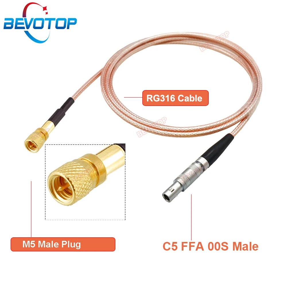 M5/L5 to C5 FFA 00S Male Plug Connector RF Coaxial RG316 Cable Assembly Pigtail for Ultrasonic Flaw Detector