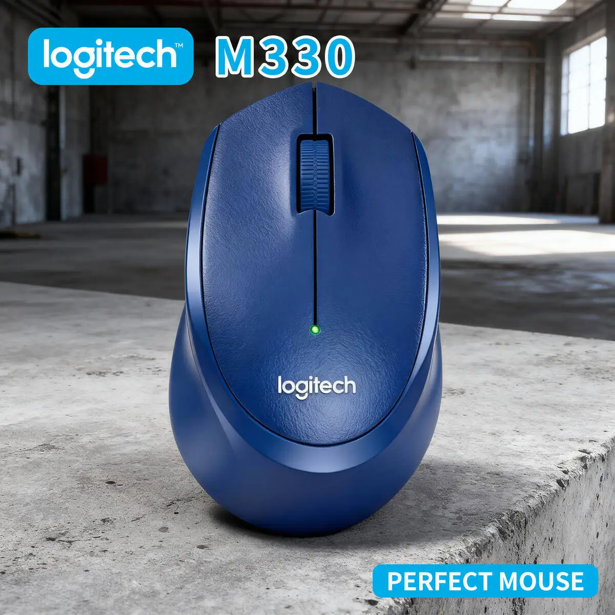 

New Logitech M330 Silent Plus Wireless Optical Mouse Ergonomic Right-Hand Shape USB Nano Receiver for Computer
