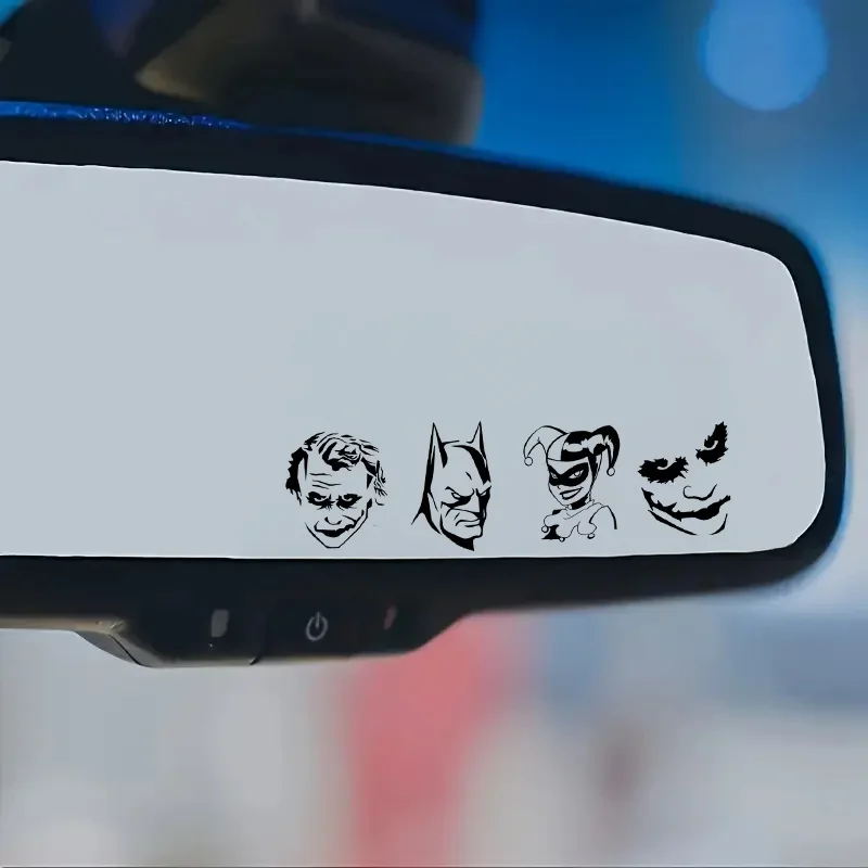 Calcomanías para espejo retrovisor estilo dibujos animados, autoadhesivas, sin residuos, brillantes, para personalización de automóviles