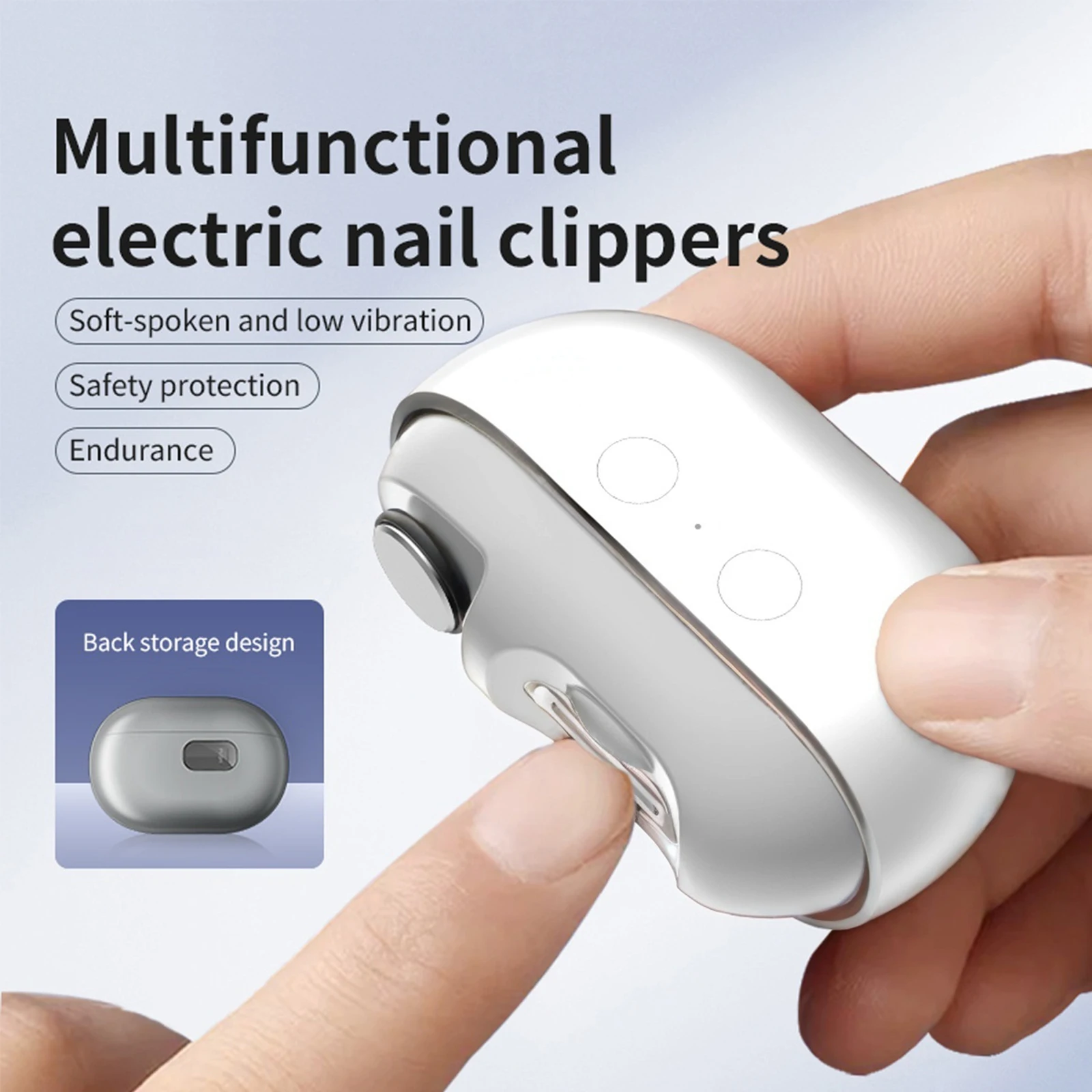 

Automatic Manicure Nail Trimmer 2 In 1 Electric Nail Trimmer with Light Safety Nail Clipper for Children Adult Senior