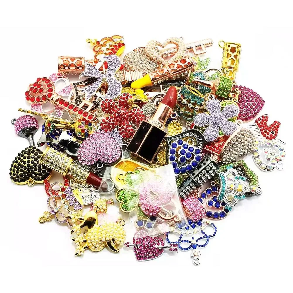 50pcs Mixed Fashion Charms Picked at Random Fit for Women's DIY Jewelry Accessories T009