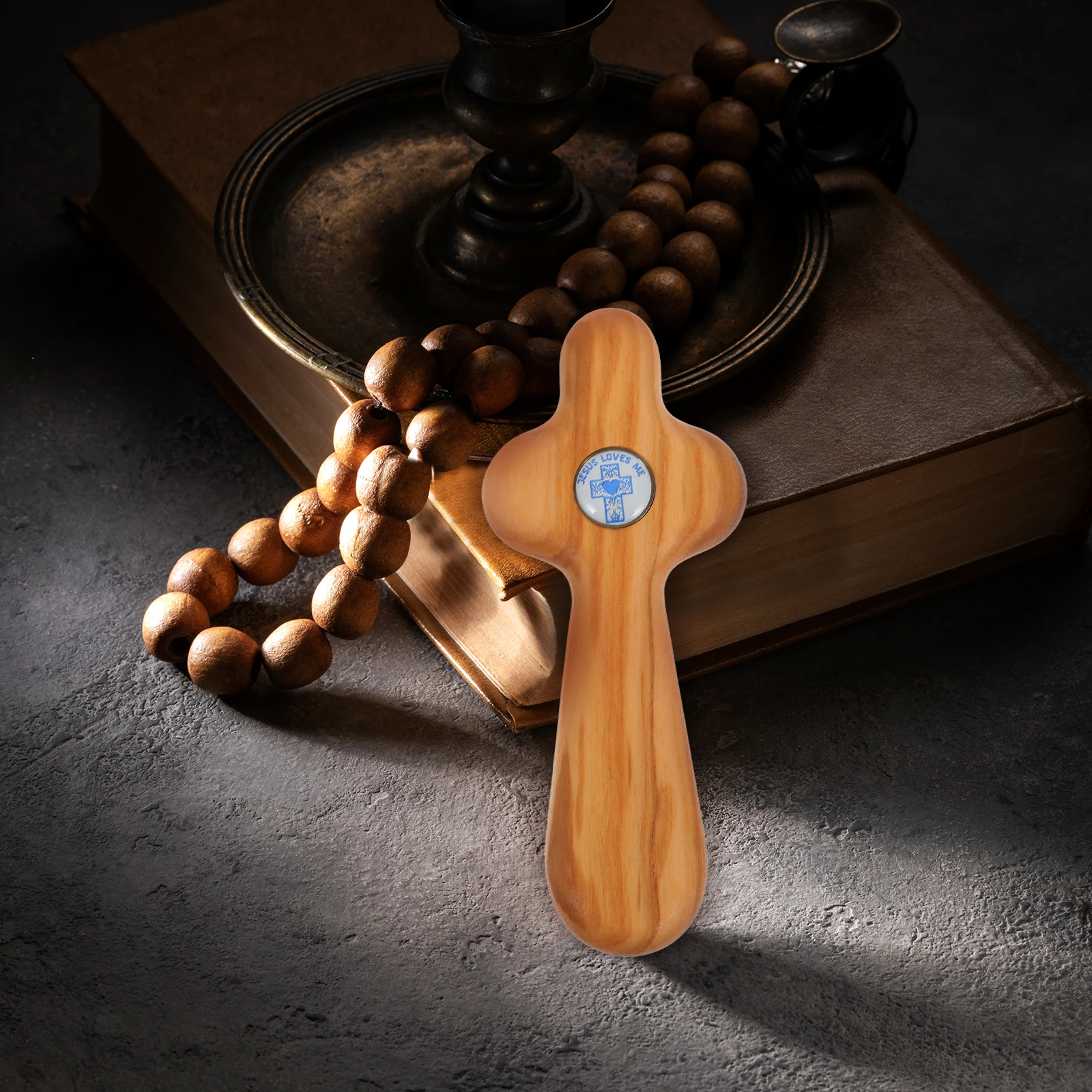 

Wooden Cross Gift Mini Crucifix H Held Olive Wood Christian Religious Baptismal Gifts Heart Craft Sewing Accessories