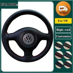 Braid Car Steering Wheel Cover For Volkswagen VW Golf 4(IV) Passat B5 Polo Bora Sharan Skoda Fabia Steering Wrap Car Accessories