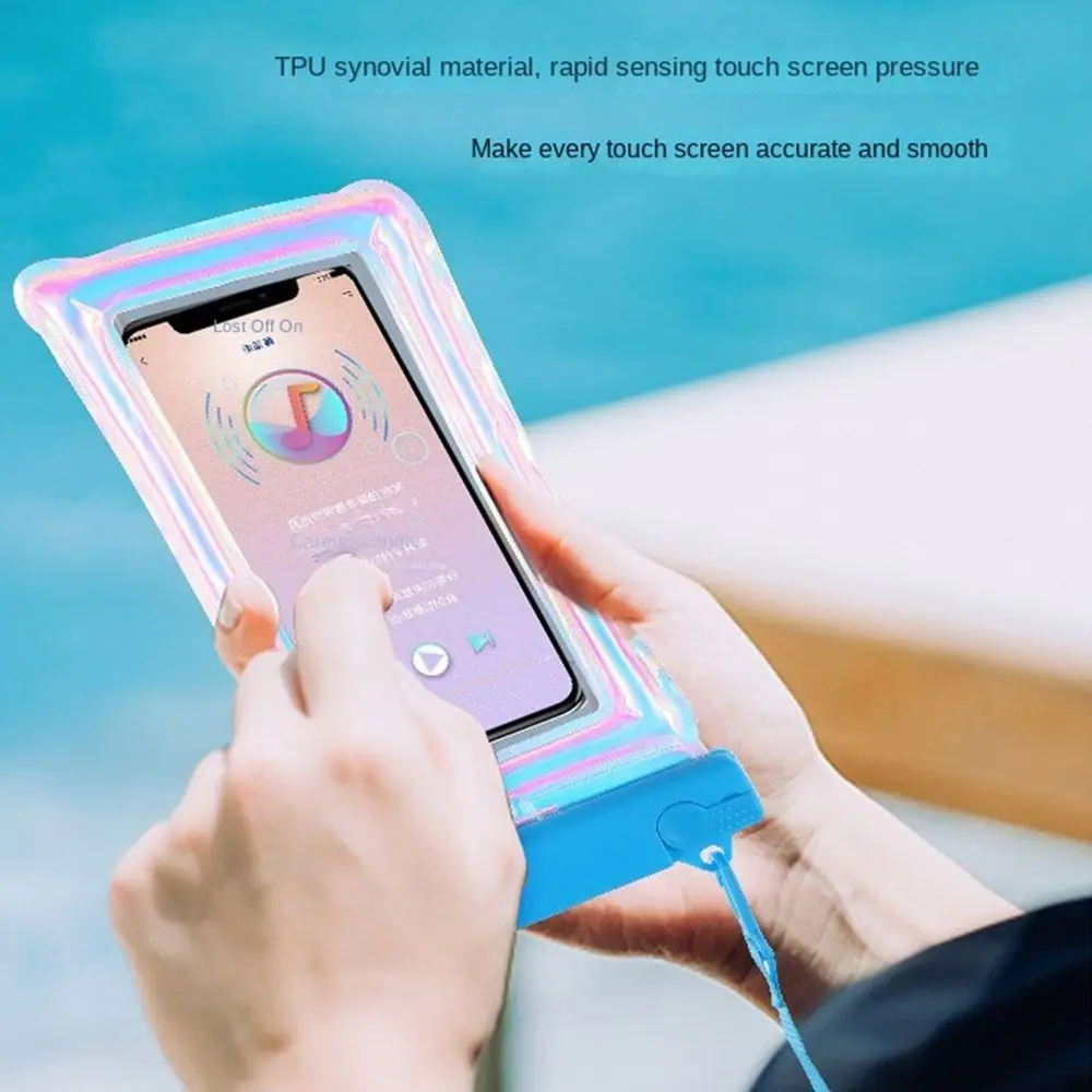 

Touchable Screen Floating Airbag Pouch Waterproof Transparent Swimming Storage Bag PVC Laser Colorful Phone Waterproof Bag
