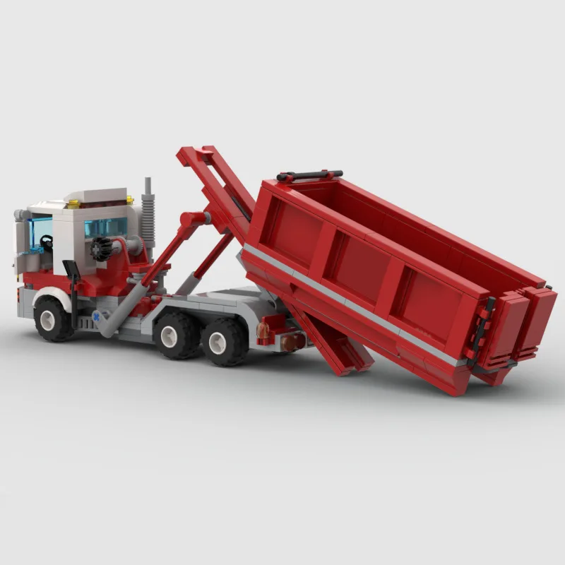 348pcs Transport Truck MOC Building Blocks Set 94056 Red Garbage Truck Assembled Educational Car Model Bricks Toy Holiday Gifts