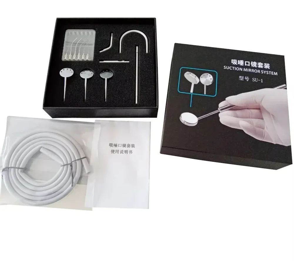 Professional Mirror Stainless Steel Tool Set Mouth Mirror Dentals Hygienes Kit Instruments Suction Mirror System