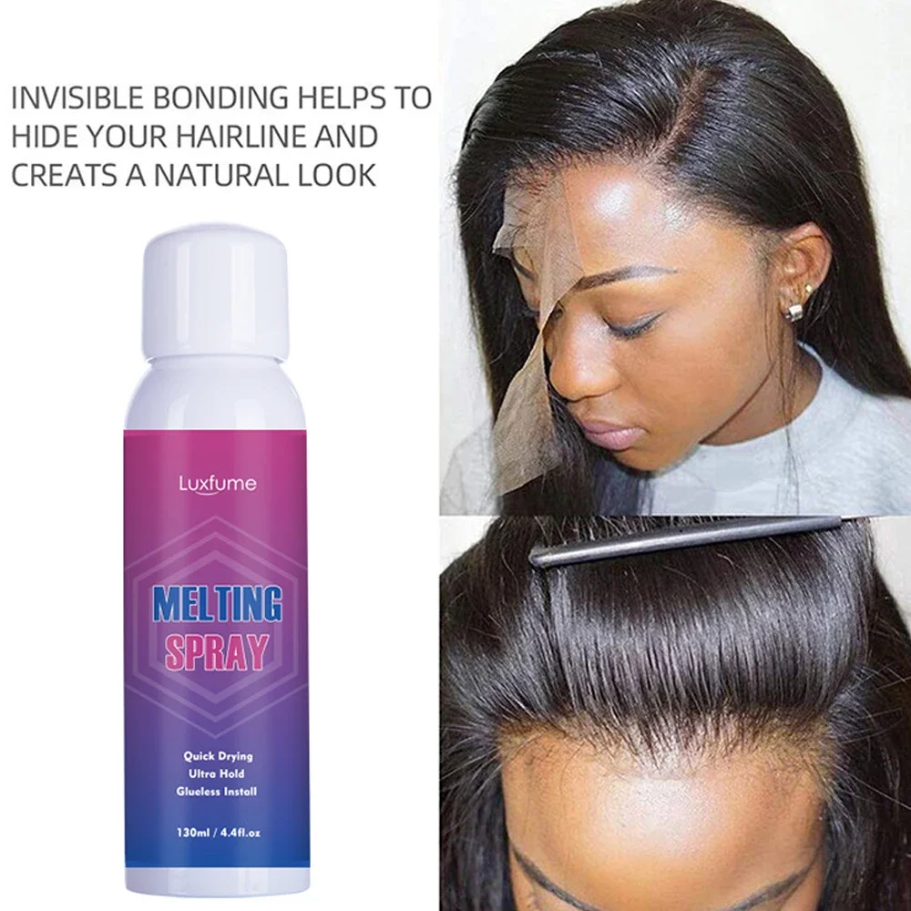

melting spray lace wig glue 130ml Hair spray adhesive glue for lace front waterproof wig glue waterproof extra hold Spray hair