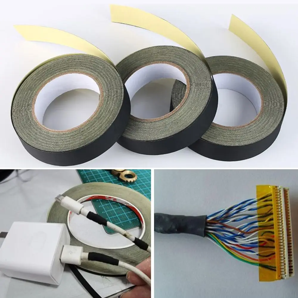 1PCS Black Acetate Cloth Adhesive Tape High Temperature Electrical Tape Insulation Tape Home Hardware