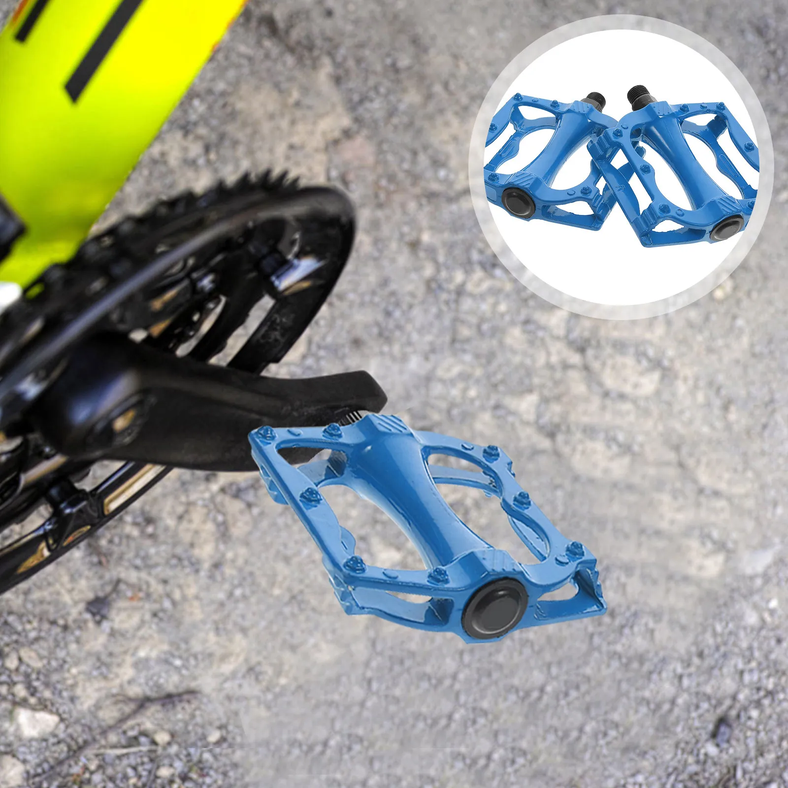 Pédales de vélo en alliage d'aluminium léger, 2 pièces, surface large et stable, antidérapantes, remplacement pour accessoires de vélo de montagne