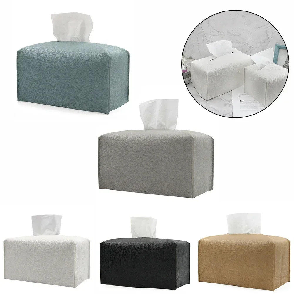 Leather Tissue Box Napkin Holder Foldable Car Tissue Box Bedroom Kitchen Desktop Nordic Storage Napkin Holder Sundries Container