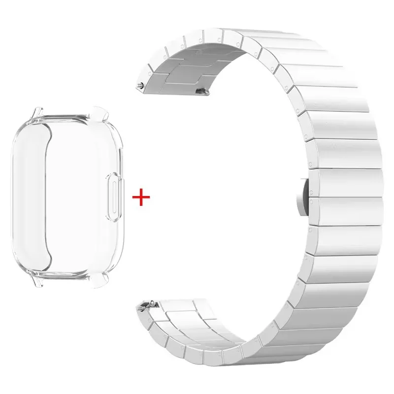 Ремешок из нержавеющей стали + чехол из ТПУ с полным покрытием для Redmi Watch 5, активная защитная пленка для экрана Redmi Watch 5 Lite, металлический ремешок