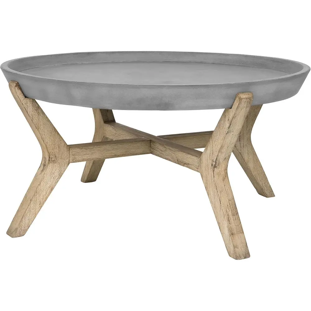 

Round Concrete Outdoor Coffee Table, 18.1-inch Diameter