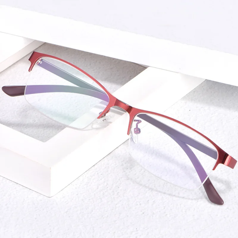 Myopia Glasses Women Metal Half Frame Prescription Eyeglasses Female Retro Anti Blue Light Optical Nearsighted Eyewear 0 ~ -6.0 image 3