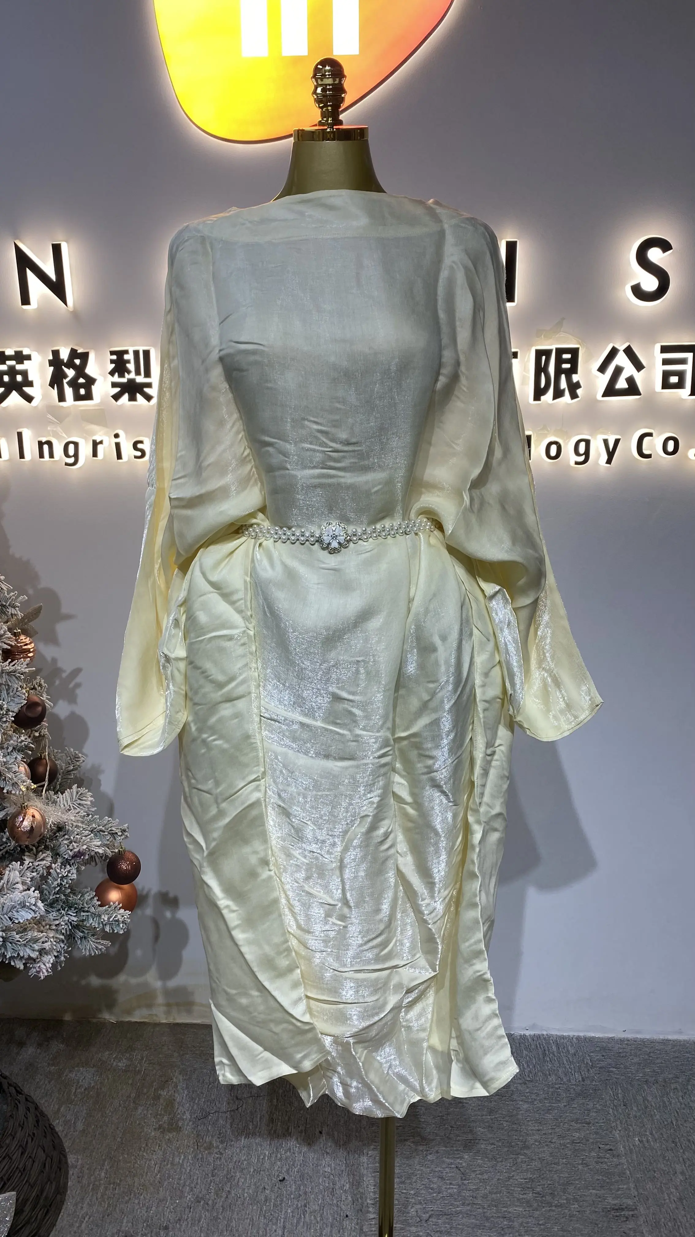 Women's solid color elegant long dress, classic style, luxurious casual dress-GZXX284