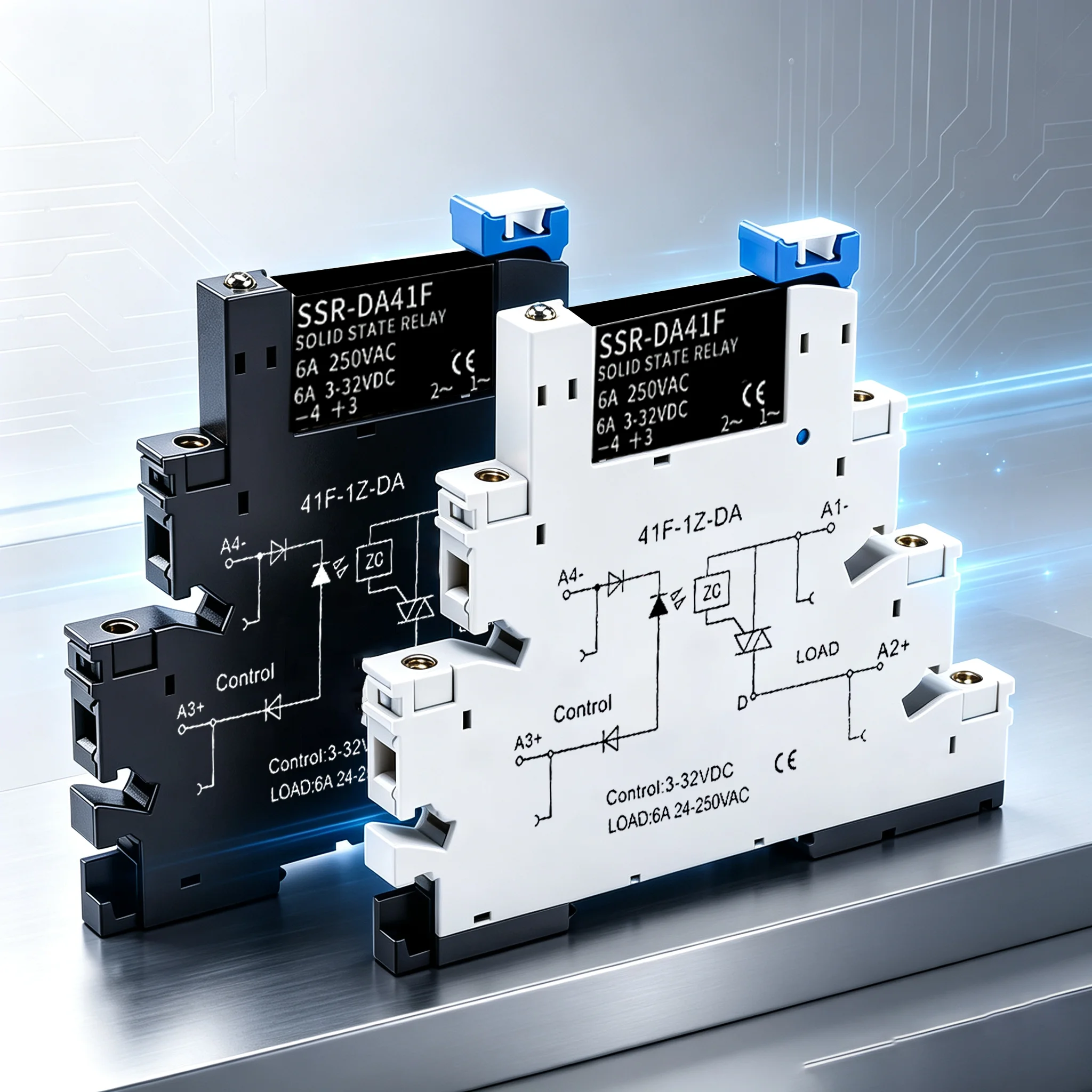 DC Control AC 6A Slim Interface Solid State Relay Module DIN SSR Slim Relay DC Control DC 41F-1Z-C2 SSR Relay DIN Rail