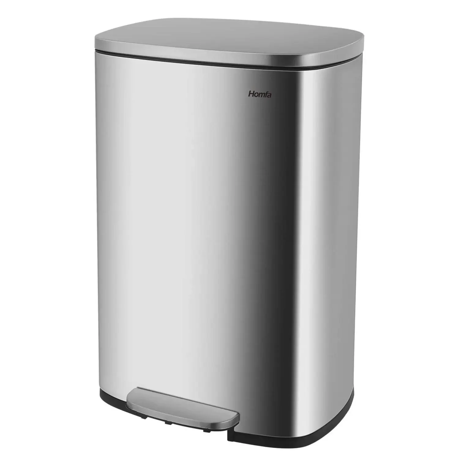 Step Kitchen Trash Can, Stainless Steel 50 Liter Trashcan for Home Office Bedroom Garage Living Room Bathroom