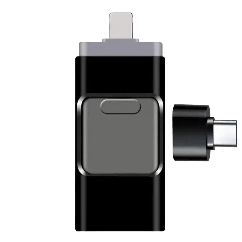 Unidade Flash USB para Telefone e Tablet, Memory Stick, 4 em 1, OTG, Tipo-C, Pendrive, 64GB, 128GB