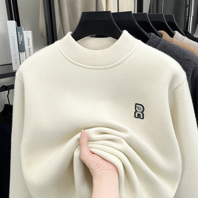 

Men's High-end Brand 2025 Autumn and Winter New Item with Plush and Thick Round Neck Sweater Knitted Mink Fur Warm Top