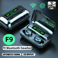 F9 Wireless Headphones Bluetooth 5.0 TWS Waterproof Earbuds Earphones LED Digital Display Heaset Large Capacity Charging Case