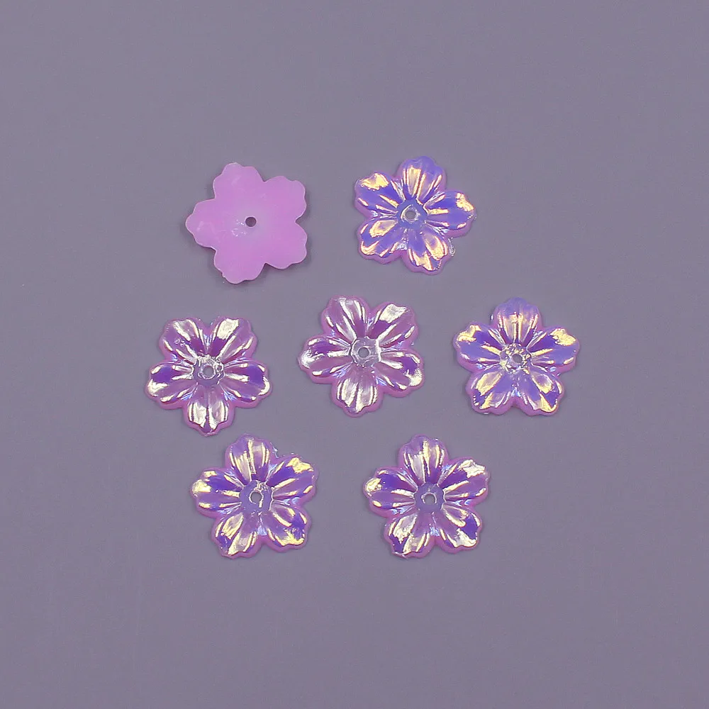 13MM 100pcs flower Shape ABS Imitation Half Round Pearl Flatback Loose Beads DIY Jewelry Scrapbook Decoration