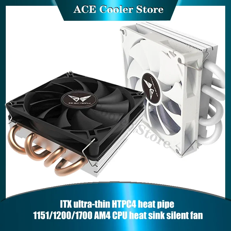 Refrigerador de ar cpu para mini itx caso ultra-fino 39mm de altura z39 4 heatpipe cobre cpu radiador 4pin controle pwm para plataforma amd/intel